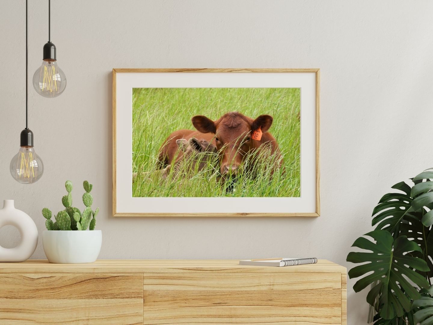 Cuddly Cattle - Floral Photography Digital Print - Image 2